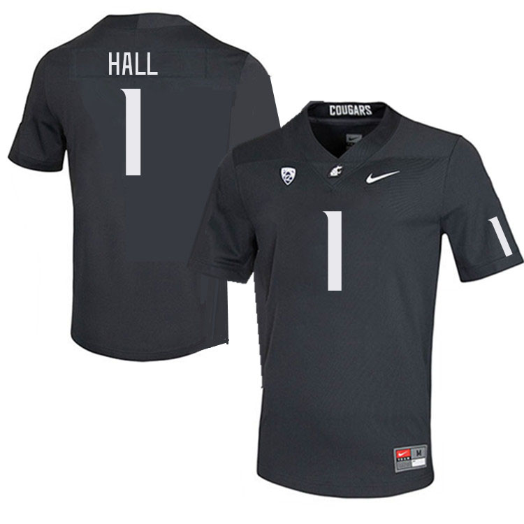 Men #1 Stephen Hall Washington State Cougars College Football Jerseys Stitched Sale-Charcoal